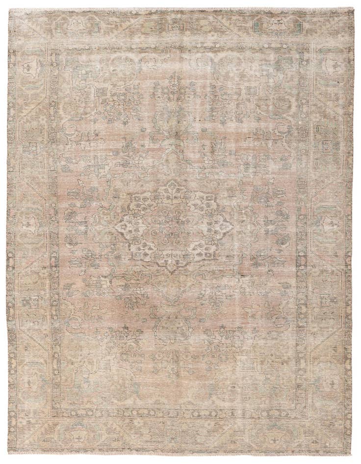 Detail image of 6' 6 x 9' 7 Hand Knotted Ultra Vintage Persian Wool Rug