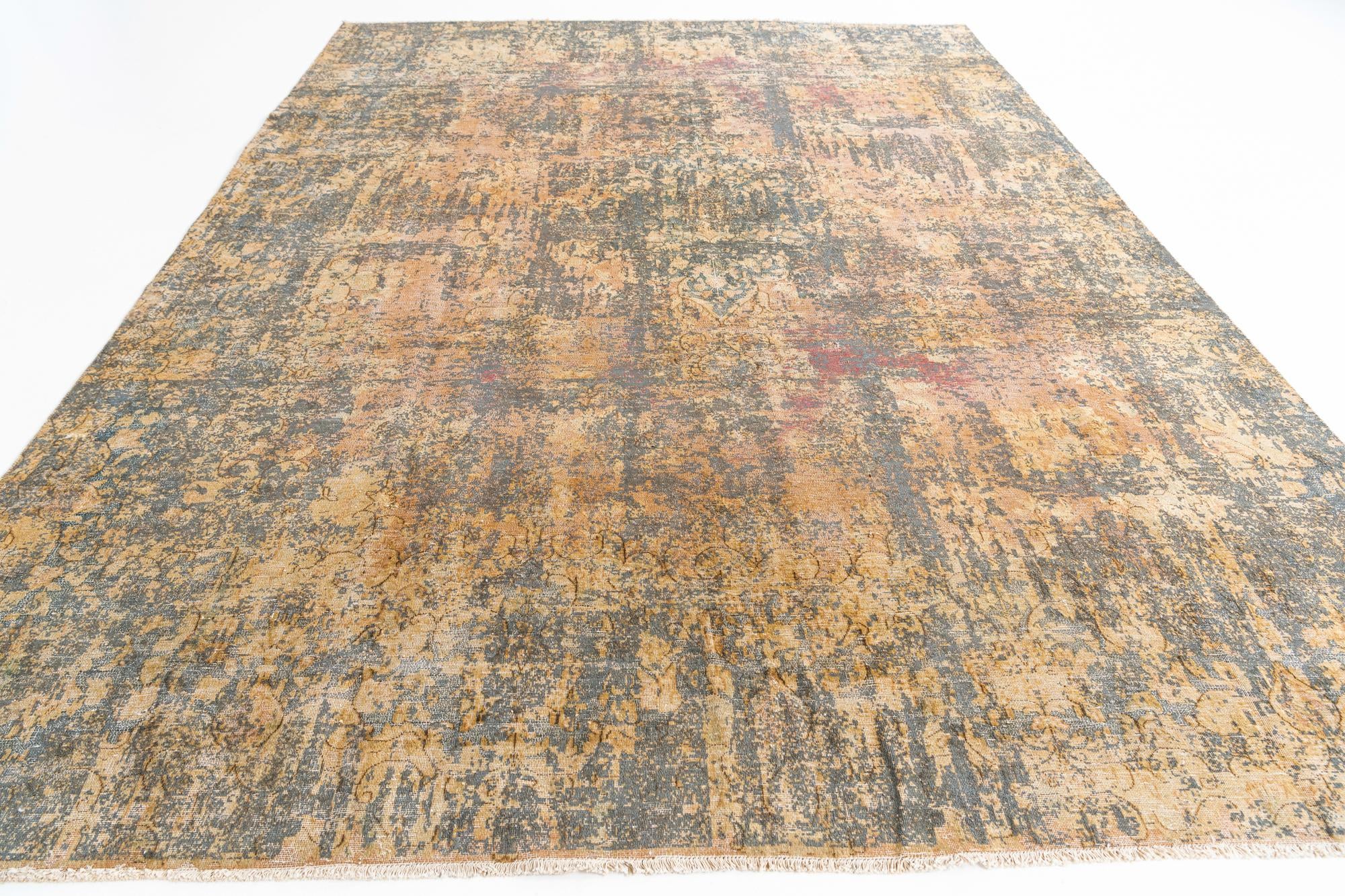 8' 9 x 12' 3 Hand Knotted Ultra Vintage Persian Wool Rug