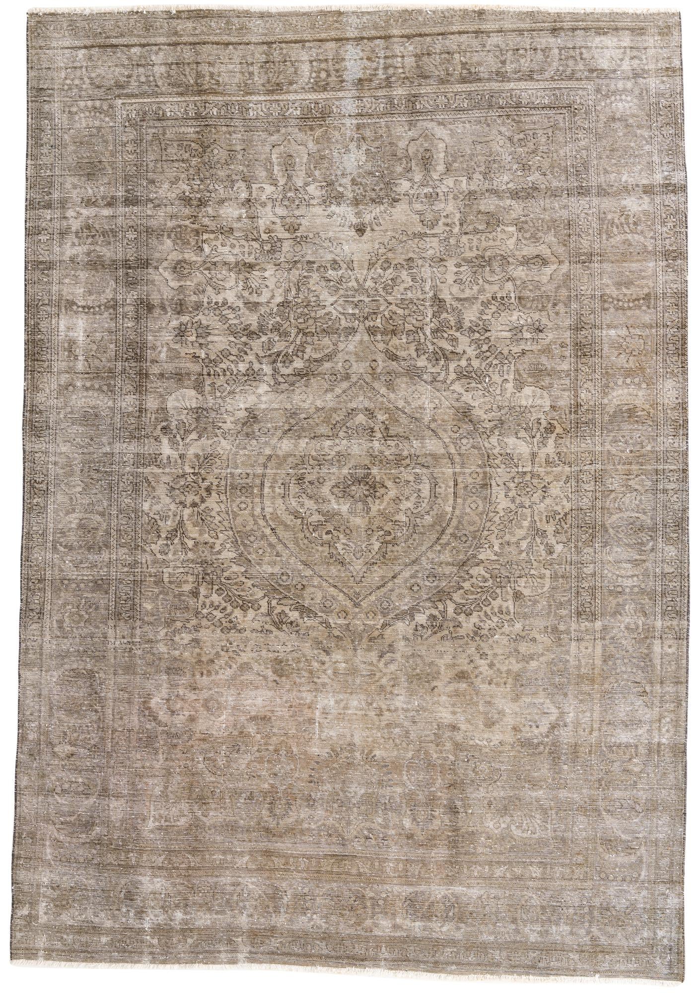 7' 3 x 10' 7 Hand Knotted Ultra Vintage Persian Wool Rug