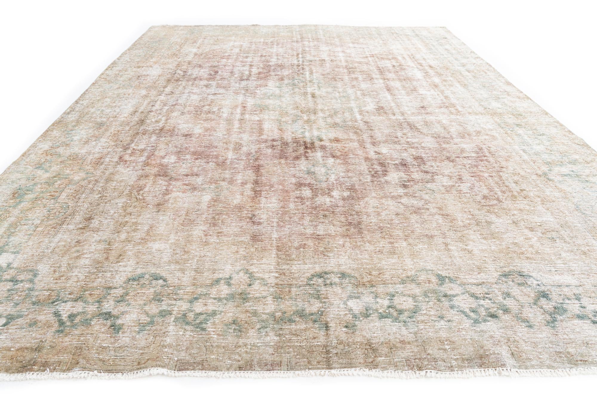 9' 3 x 13' 1 Hand Knotted Ultra Vintage Persian Wool Rug