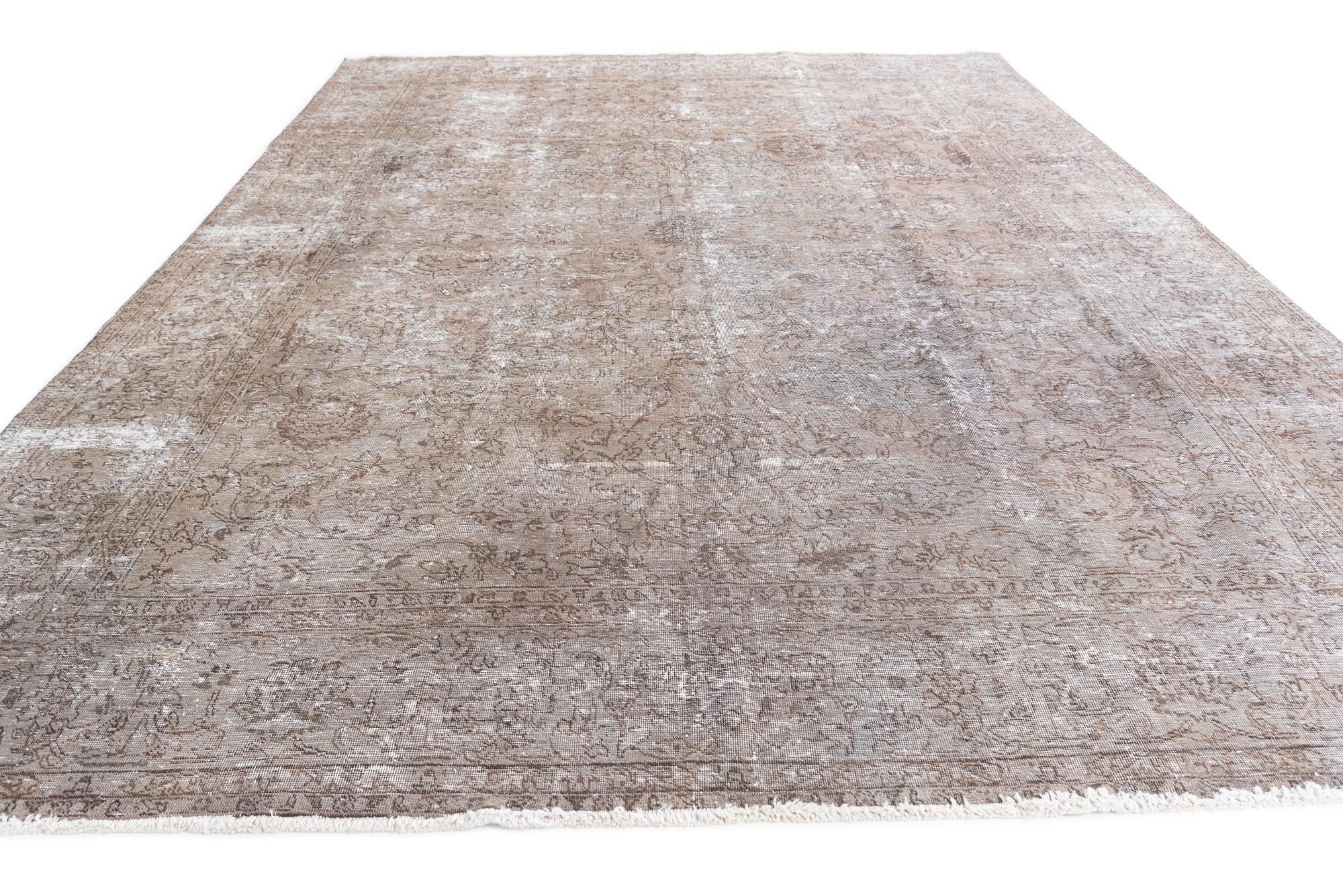 9' x 12' 7 Hand Knotted Ultra Vintage Persian Wool Rug