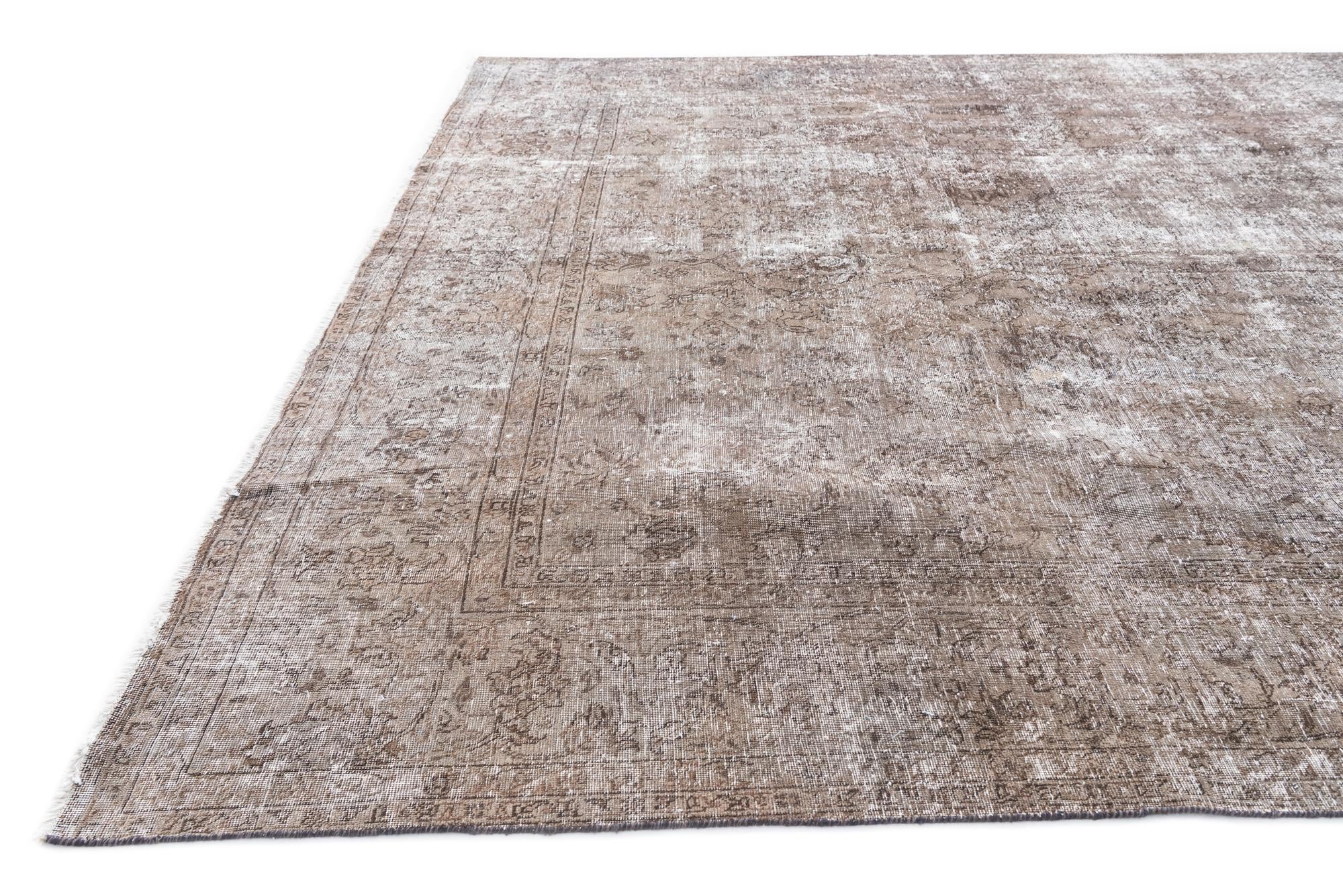 9' x 12' 7 Hand Knotted Ultra Vintage Persian Wool Rug