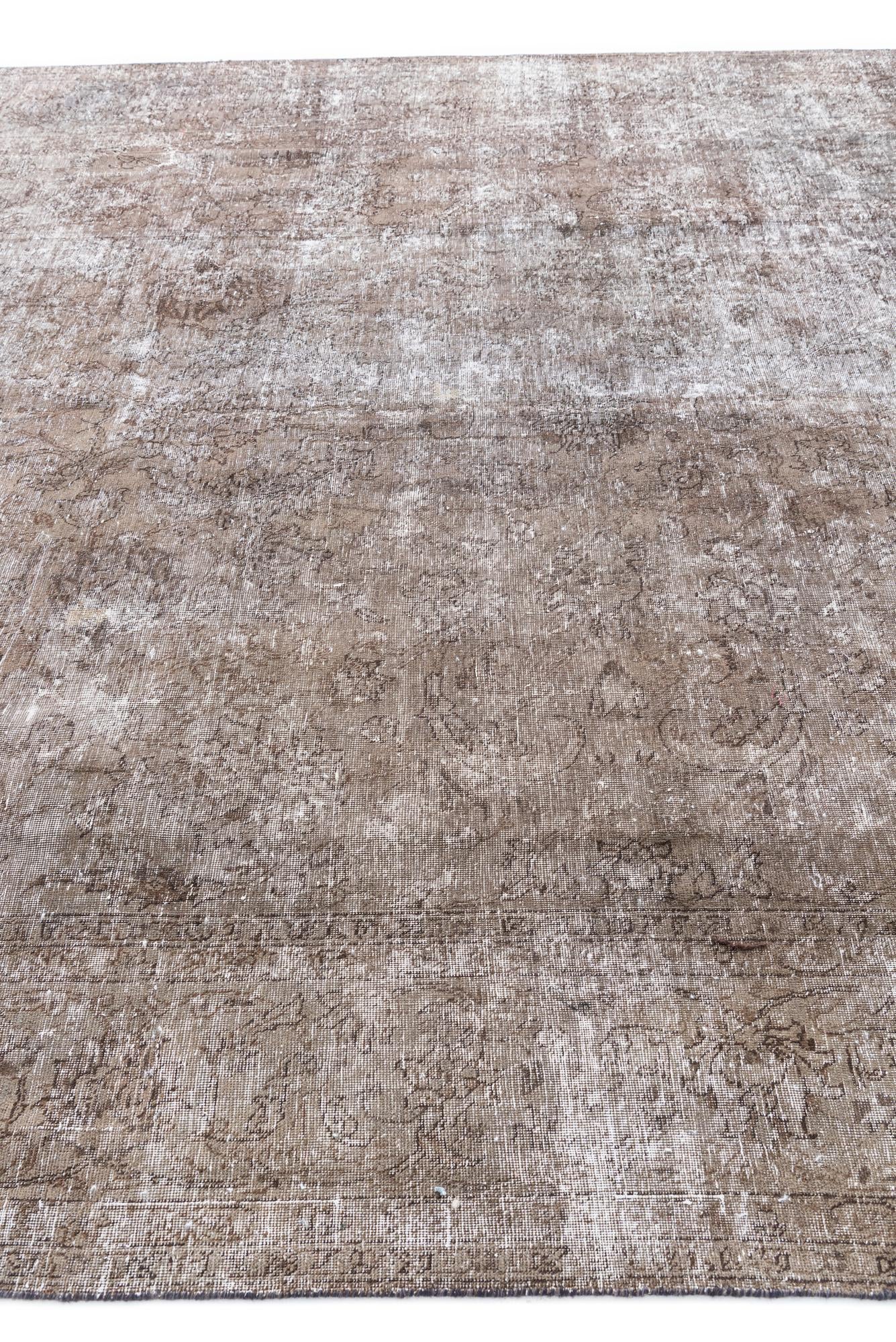 9' x 12' 7 Hand Knotted Ultra Vintage Persian Wool Rug