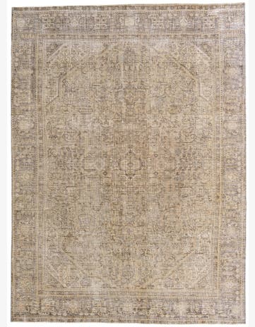 9' x 12' 3 Hand Knotted Ultra Vintage Persian Wool Rug