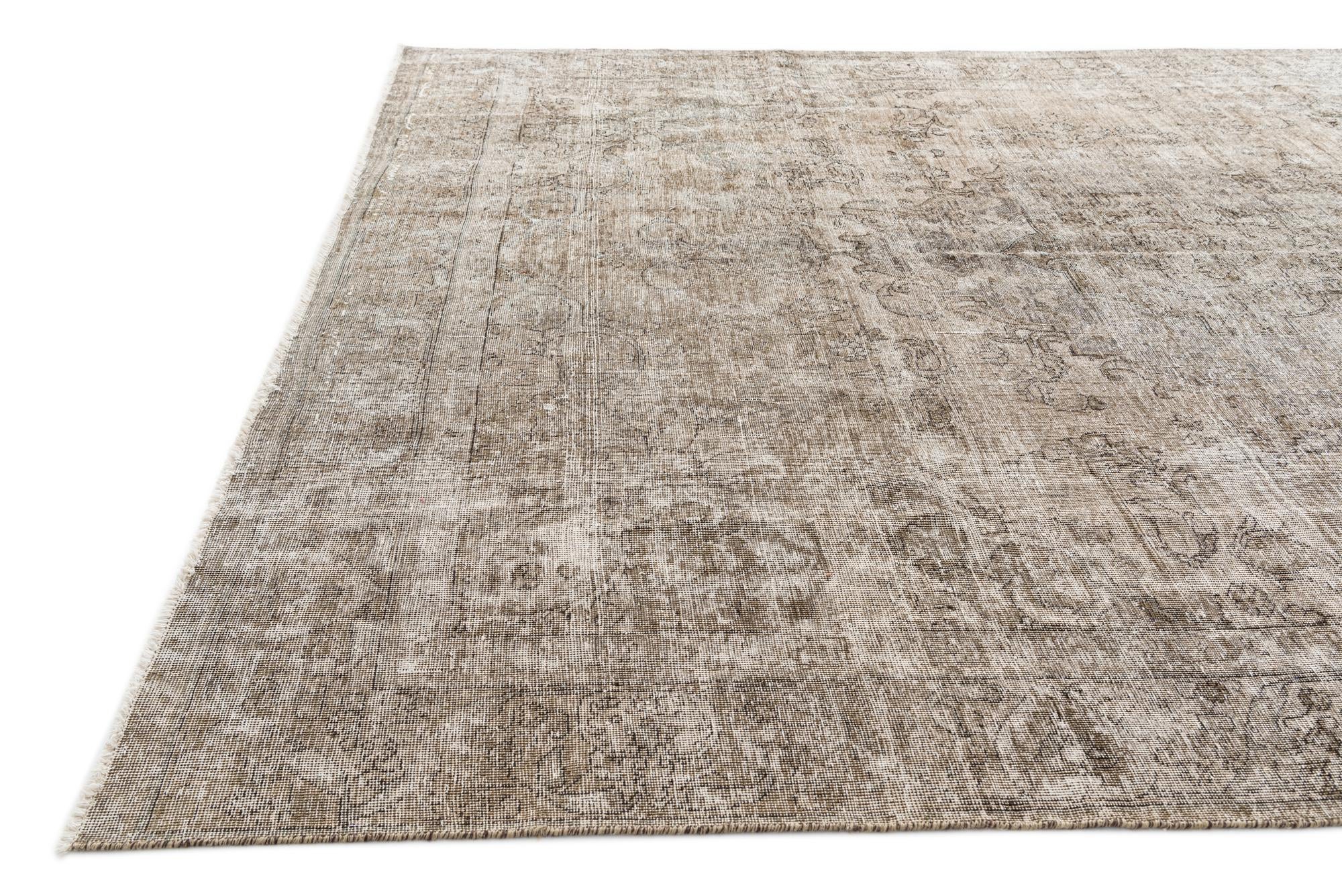 9' 3 x 12' 1 Hand Knotted Ultra Vintage Persian Wool Rug