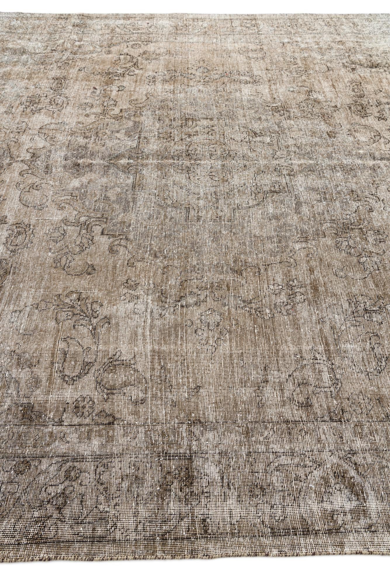 9' 3 x 12' 1 Hand Knotted Ultra Vintage Persian Wool Rug