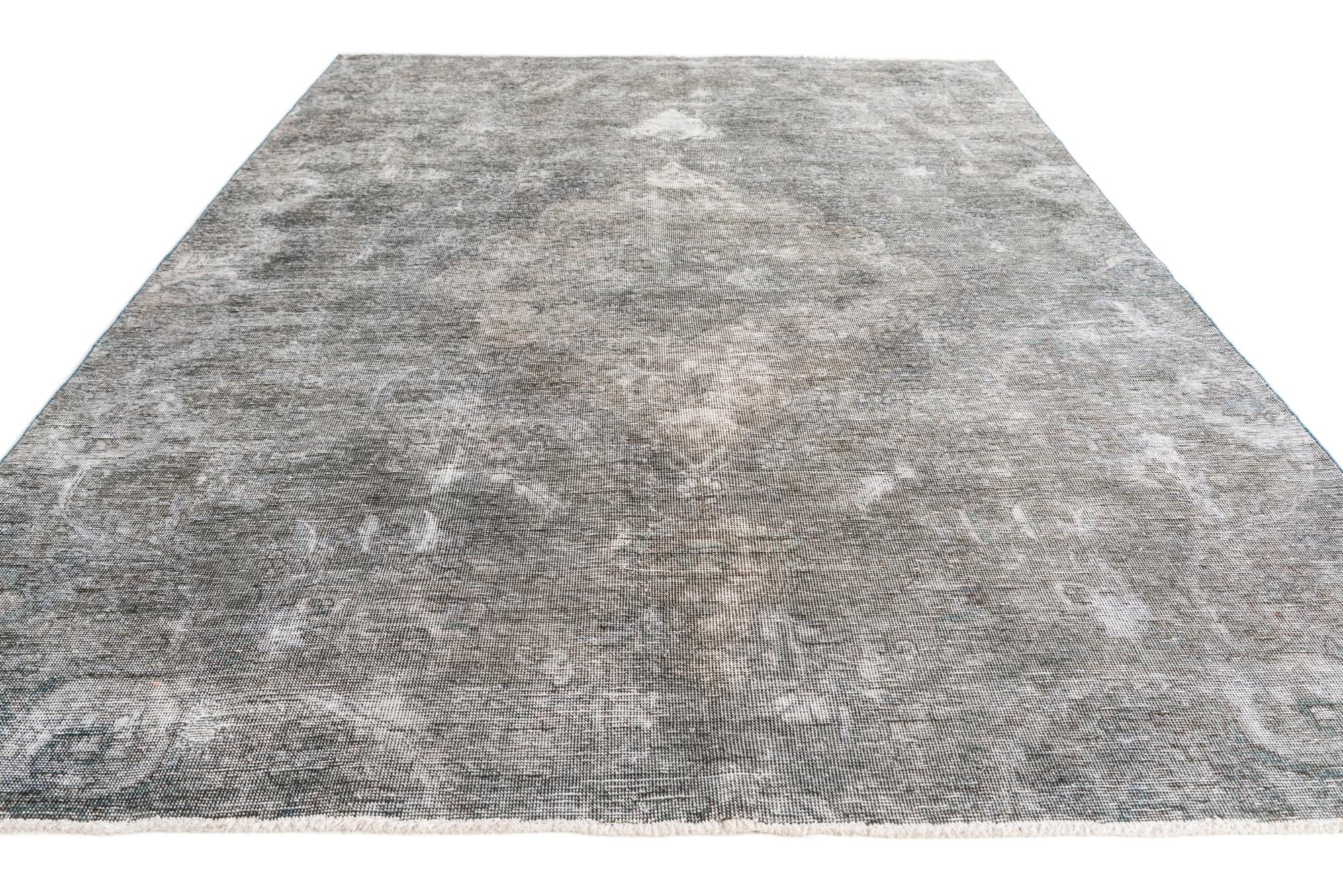 6' 9 x 9' 2 Hand Knotted Ultra Vintage Persian Wool Rug