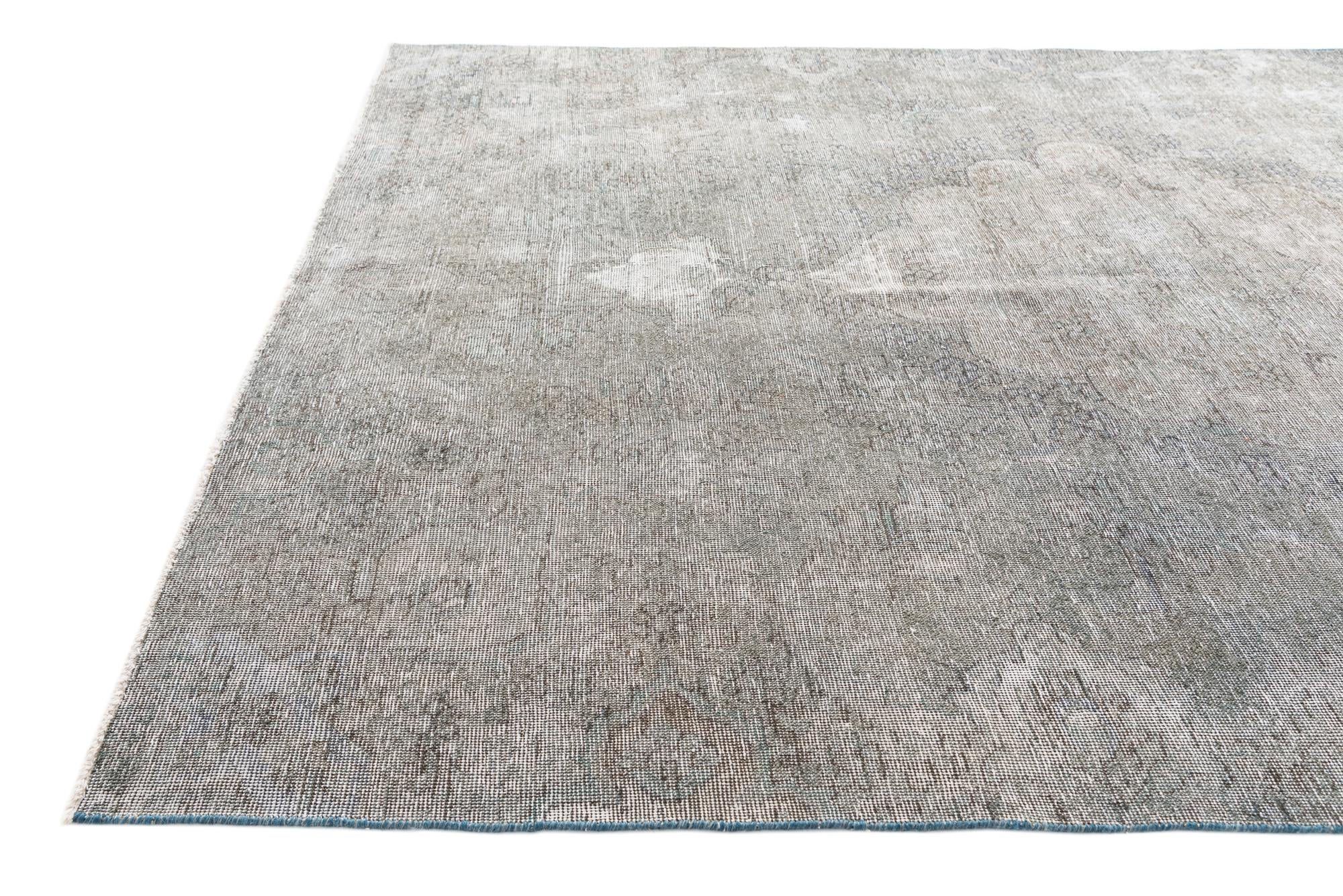 6' 9 x 9' 2 Hand Knotted Ultra Vintage Persian Wool Rug