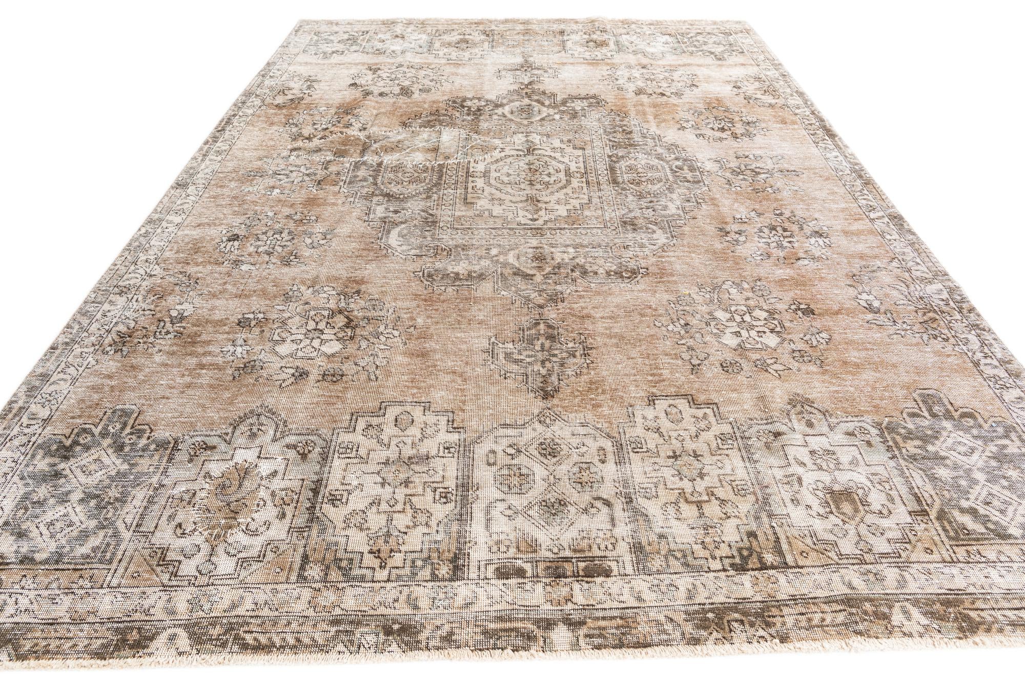 8' x 11' 7 Hand Knotted Ultra Vintage Persian Wool Rug