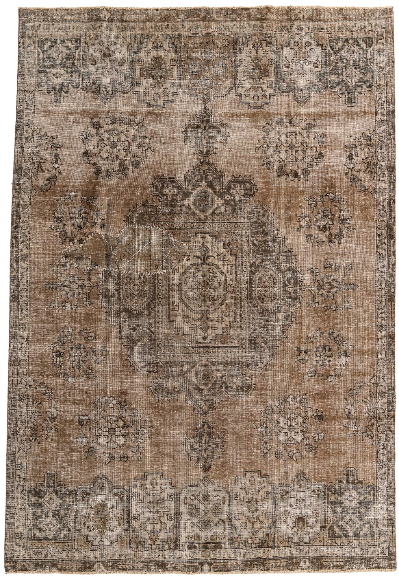 8' x 11' 7 Hand Knotted Ultra Vintage Persian Wool Rug