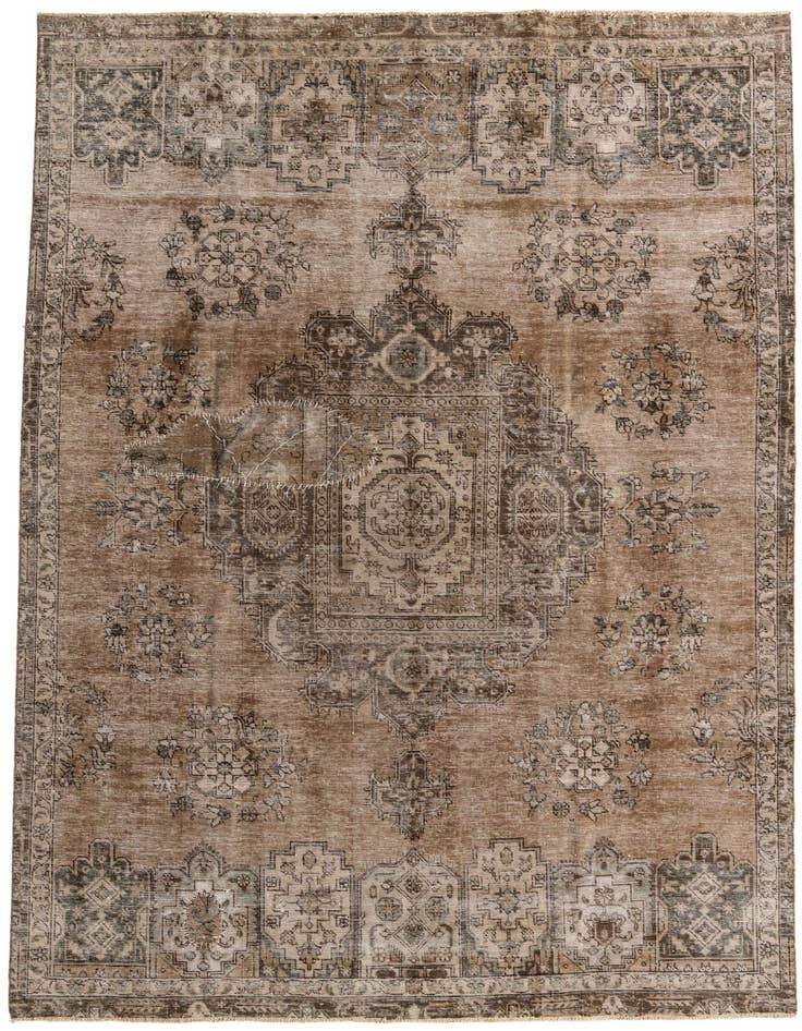 Detail image of 8' x 11' 7 Hand Knotted Ultra Vintage Persian Wool Rug