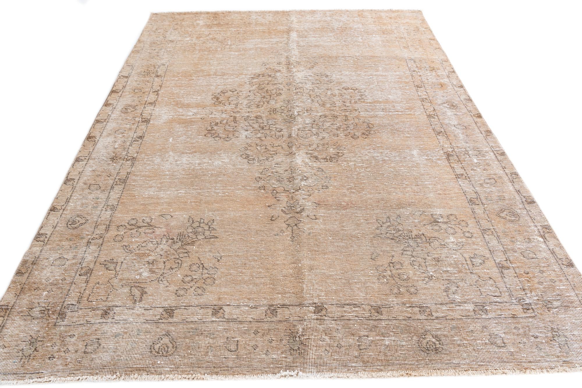 6' 3 x 9' 2 Hand Knotted Ultra Vintage Persian Wool Rug