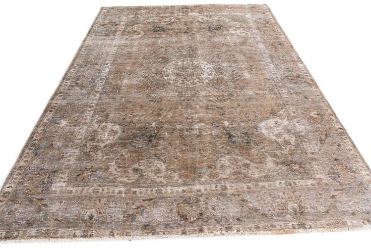 Detail image of 6' 2 x 9' Hand Knotted Ultra Vintage Persian Wool Rug