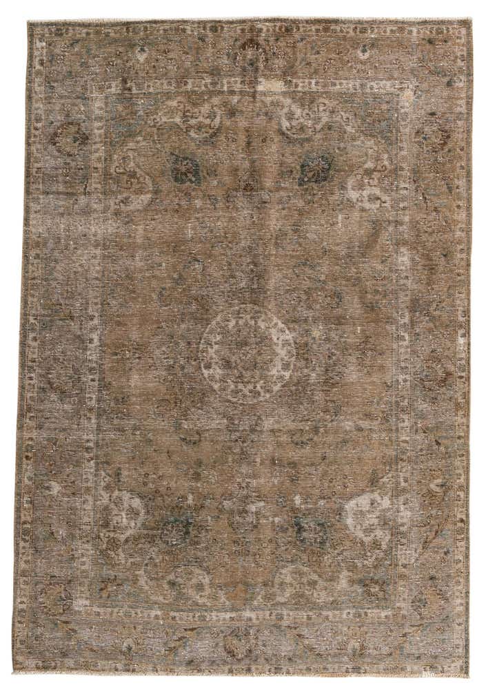 6' 2 x 9' Hand Knotted Ultra Vintage Persian Wool Rug