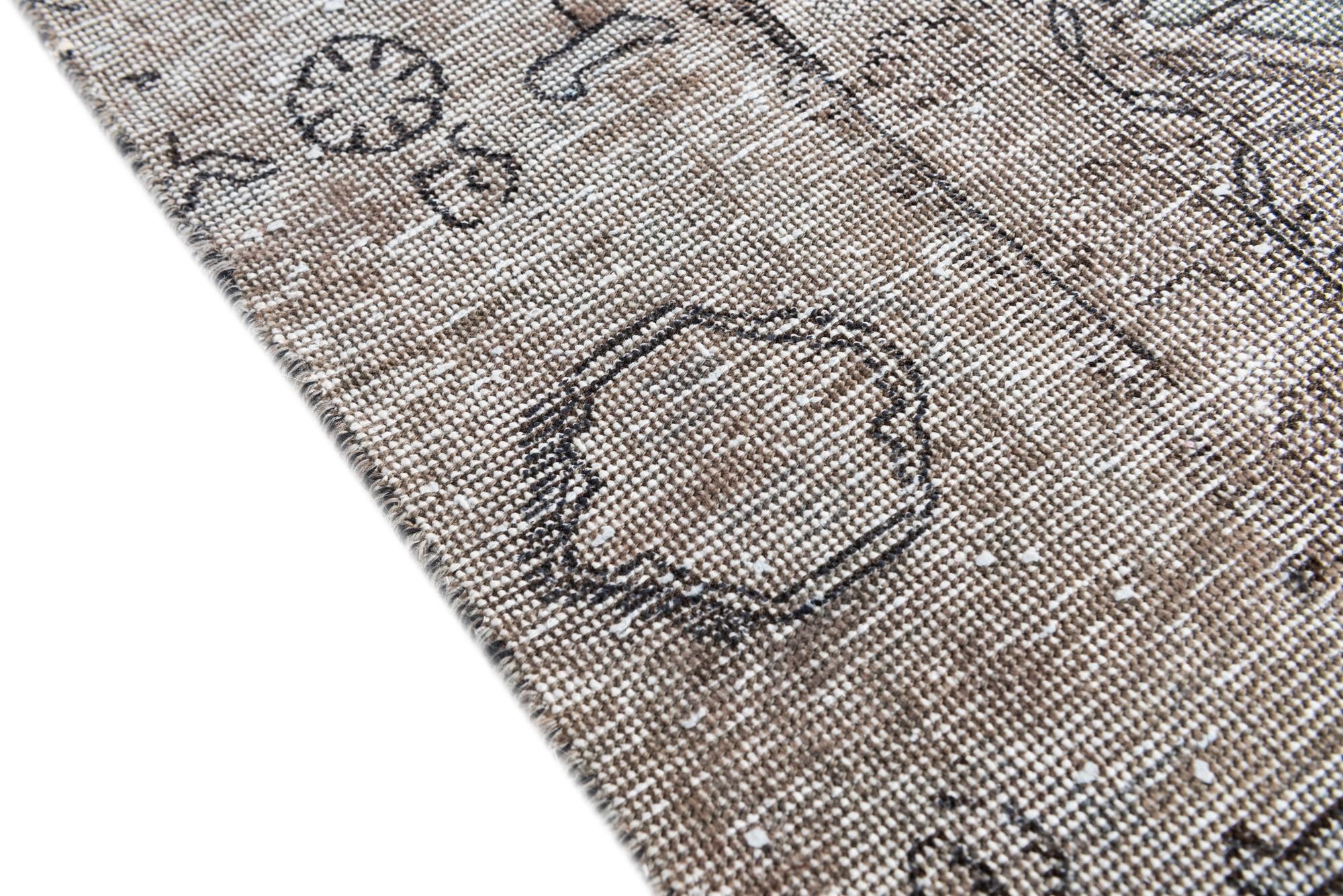 4' 2 x 6' 8 Hand Knotted Ultra Vintage Persian Wool Rug