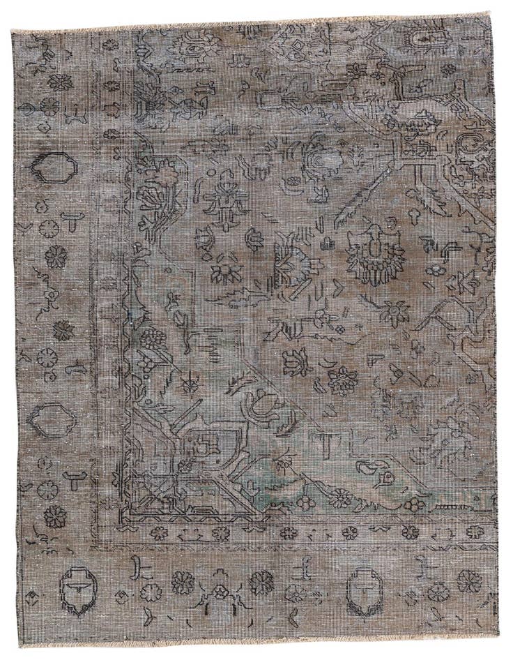 Detail image of 4' 2 x 6' 8 Hand Knotted Ultra Vintage Persian Wool Rug