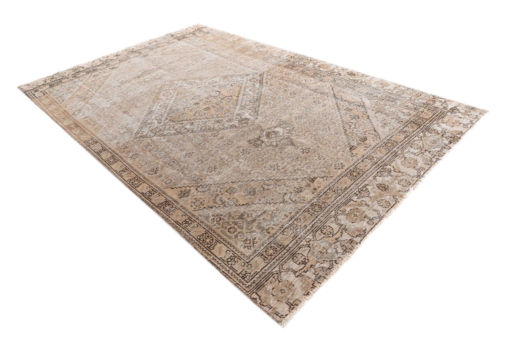6' 3 x 9' 8 Hand Knotted Ultra Vintage Persian Wool Rug