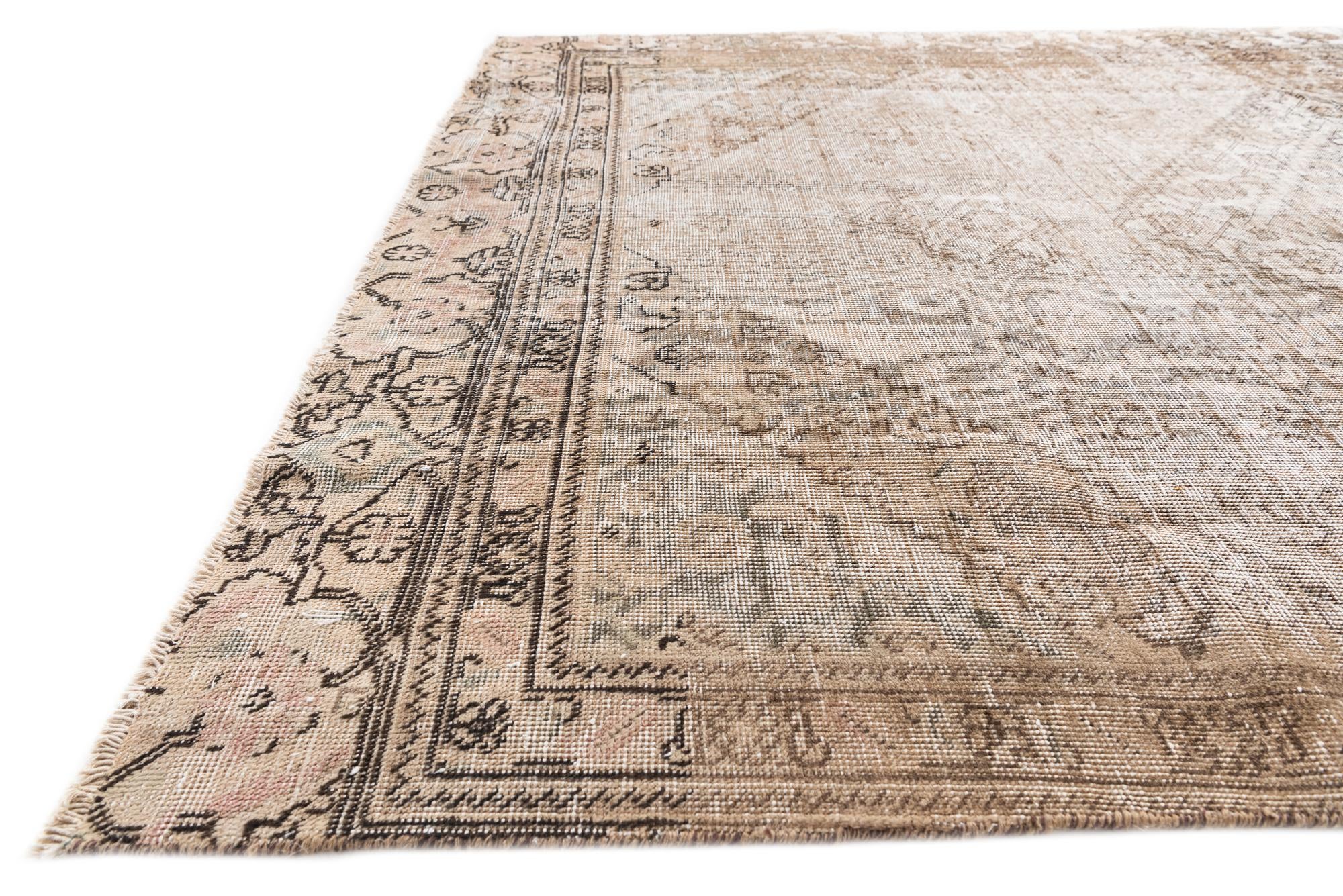 6' 3 x 9' 8 Hand Knotted Ultra Vintage Persian Wool Rug