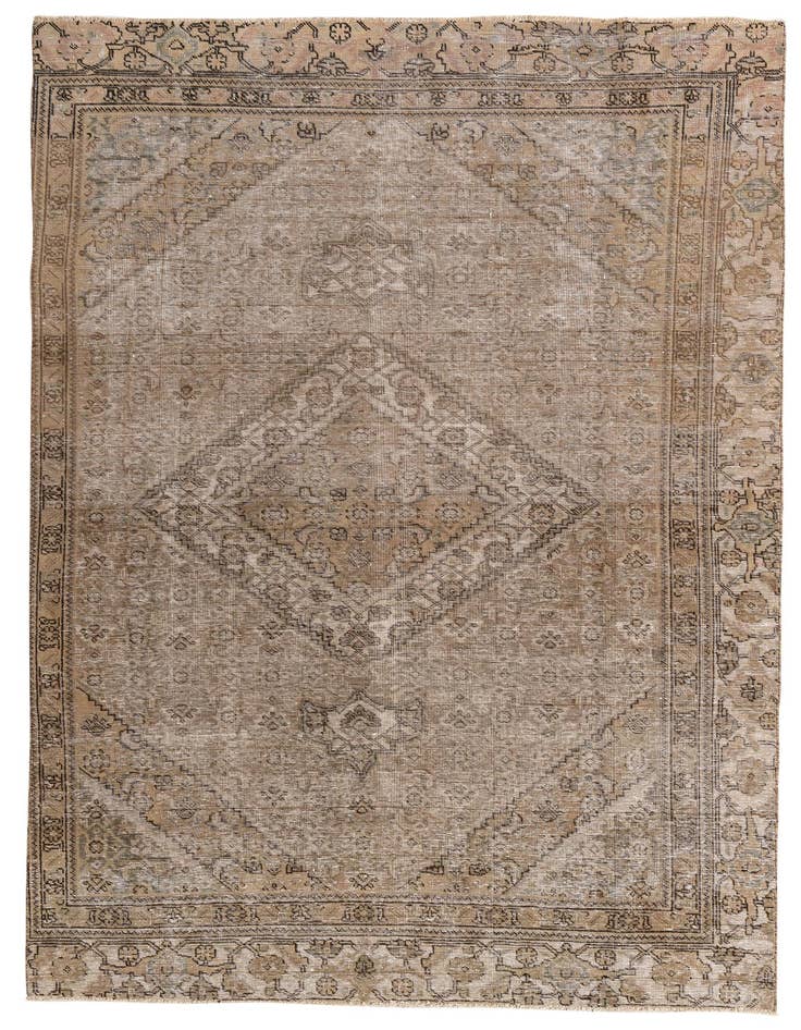Detail image of 6' 3 x 9' 8 Hand Knotted Ultra Vintage Persian Wool Rug
