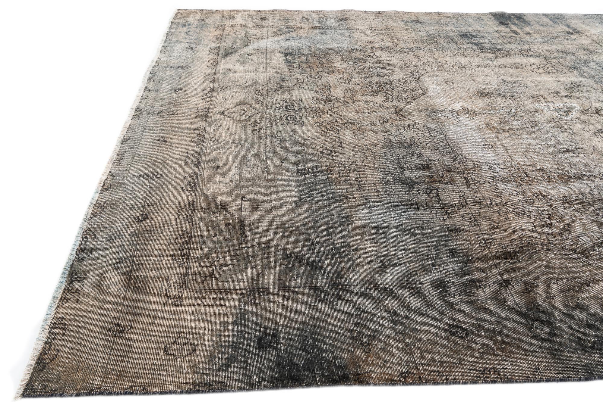 290cm x 390cm Hand Knotted Ultra Vintage Persian Wool Rug