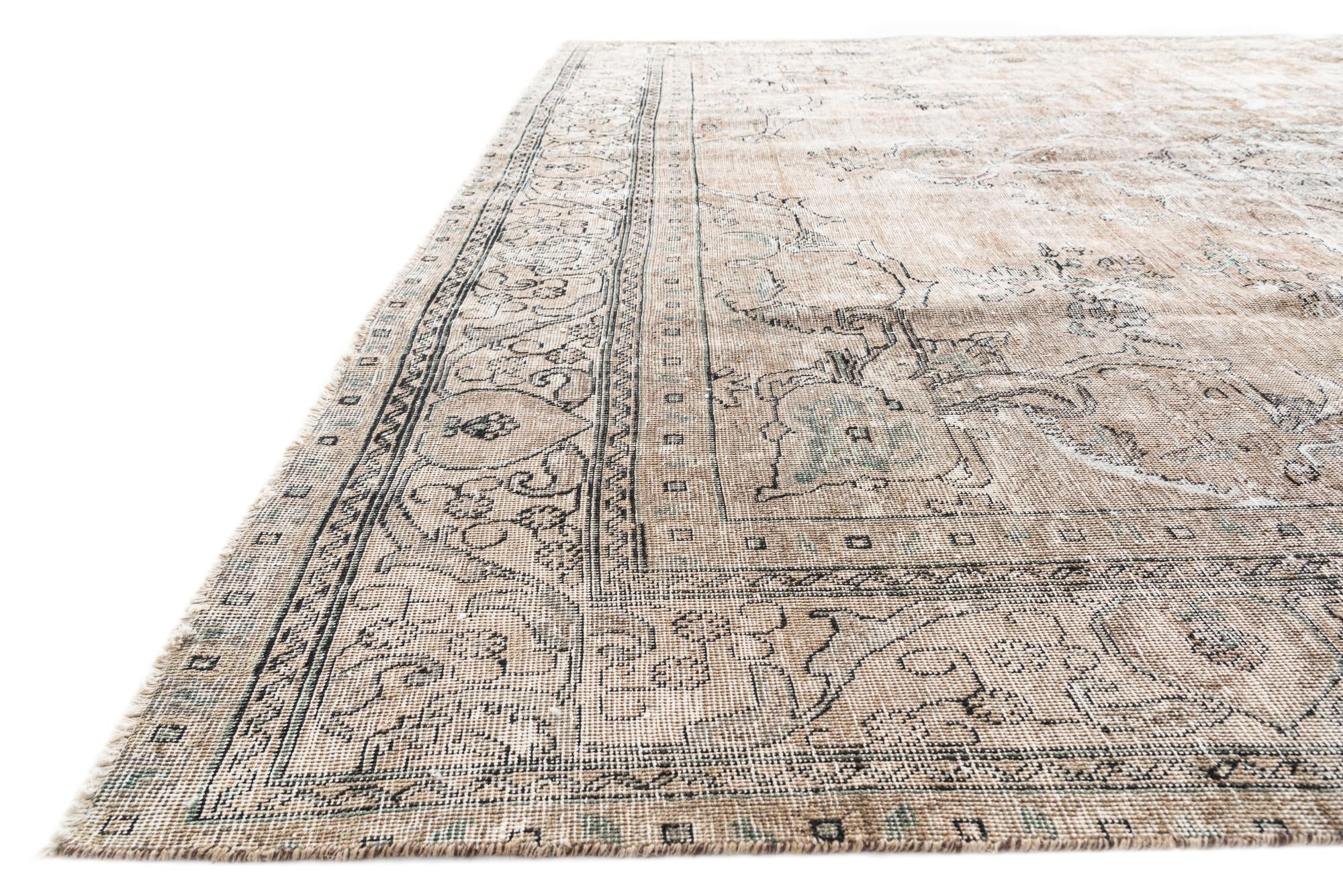 9' 7 x 12' 4 Hand Knotted Ultra Vintage Persian Wool Rug