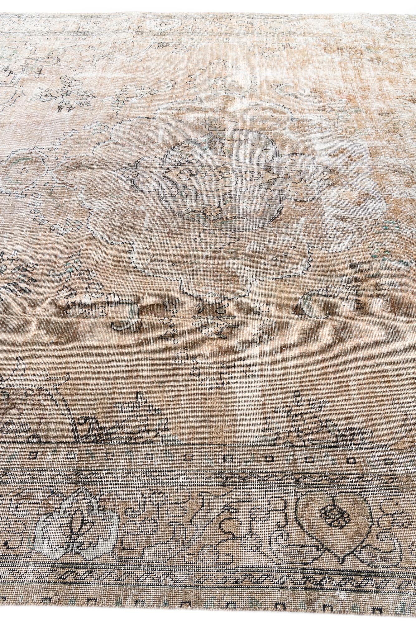9' 7 x 12' 4 Hand Knotted Ultra Vintage Persian Wool Rug