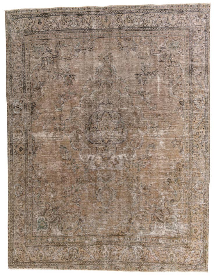 Detail image of 9' 7 x 12' 4 Hand Knotted Ultra Vintage Persian Wool Rug