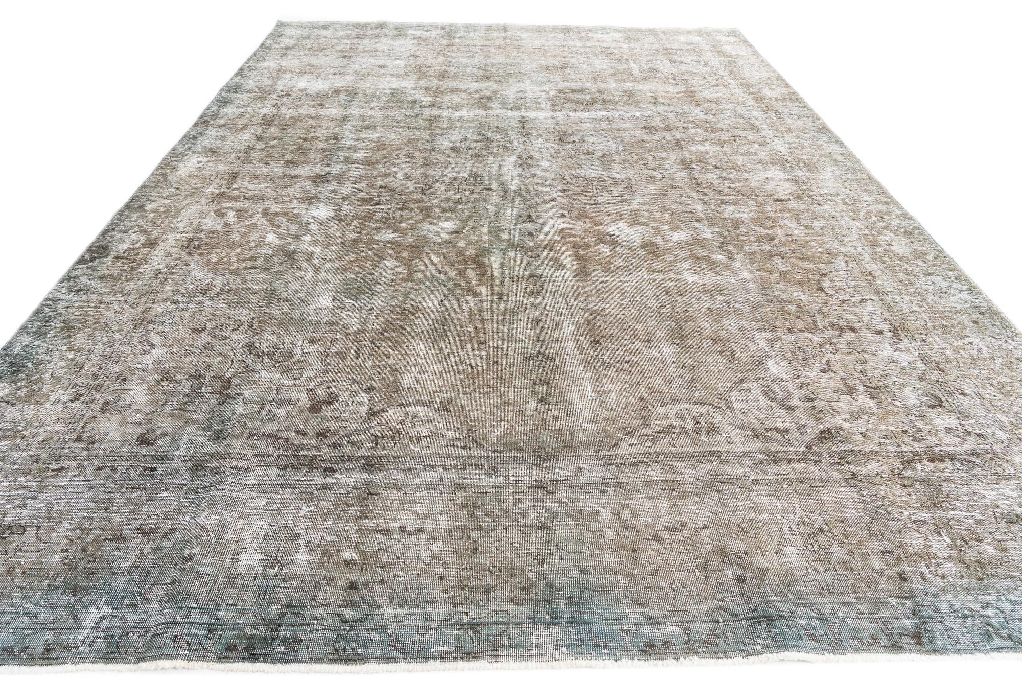 9' 2 x 12' 7 Hand Knotted Ultra Vintage Persian Wool Rug