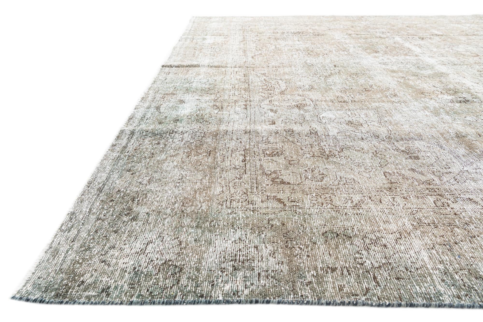 9' 2 x 12' 7 Hand Knotted Ultra Vintage Persian Wool Rug