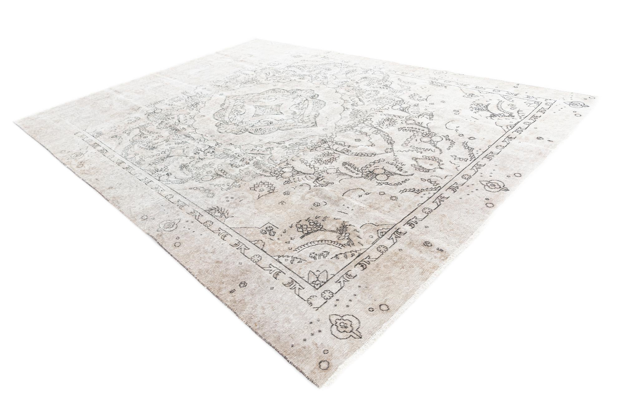 8' 10 x 12' Hand Knotted Ultra Vintage Persian Wool Rug