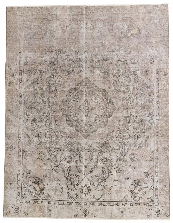 Detail image of 8' 10 x 12' Hand Knotted Ultra Vintage Persian Wool Rug