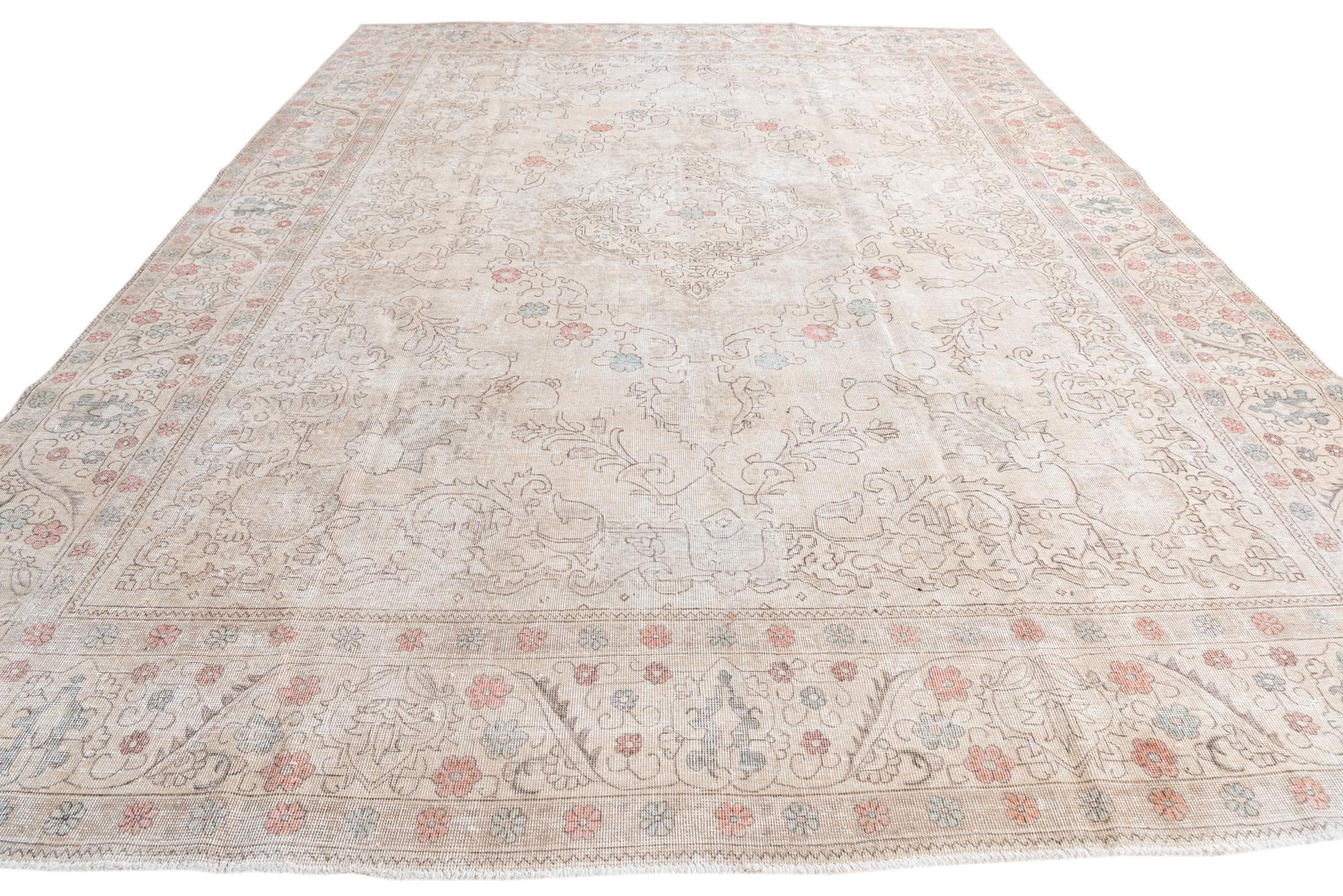 9' 8 x 12' 10 Hand Knotted Ultra Vintage Persian Wool Rug