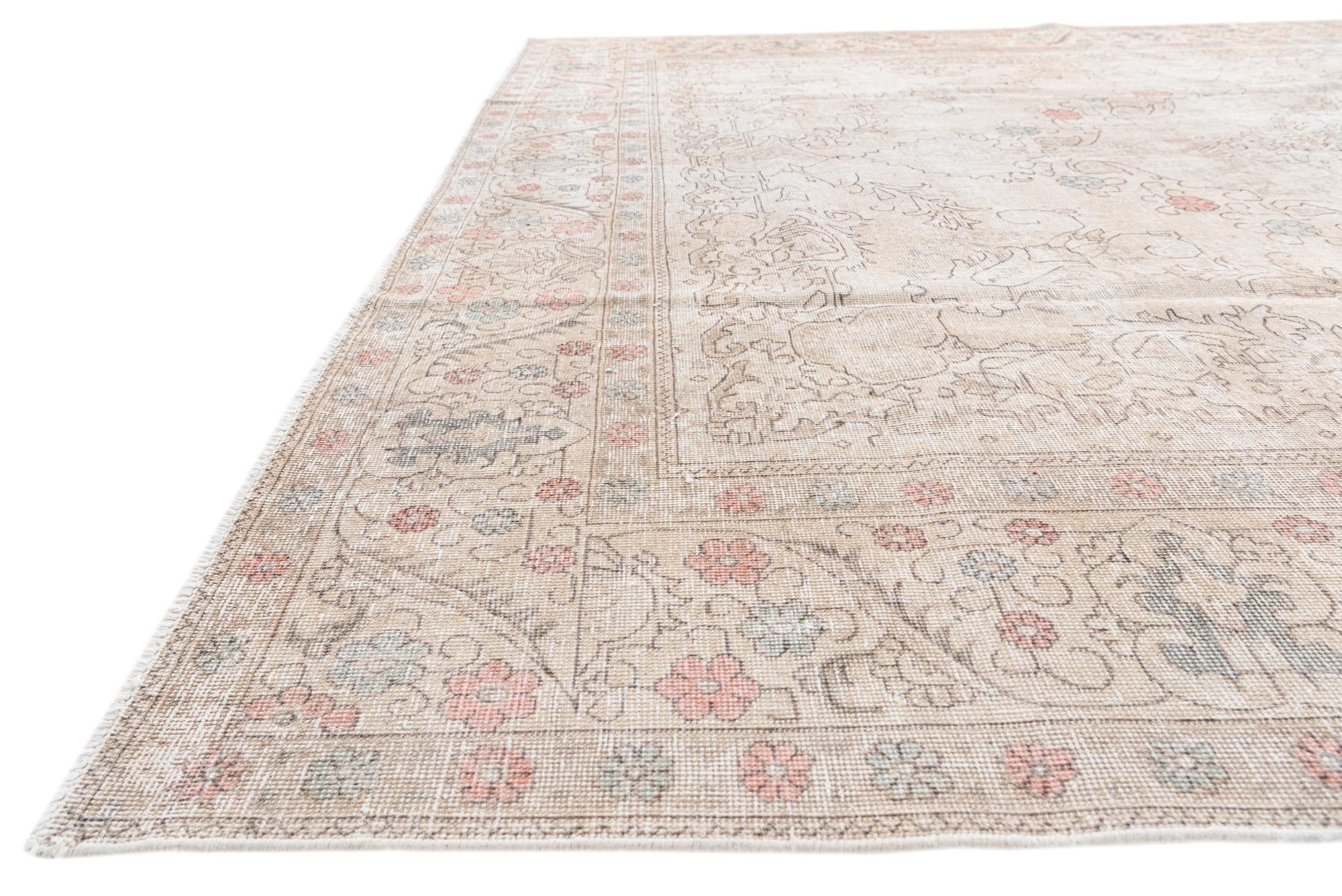 9' 8 x 12' 10 Hand Knotted Ultra Vintage Persian Wool Rug