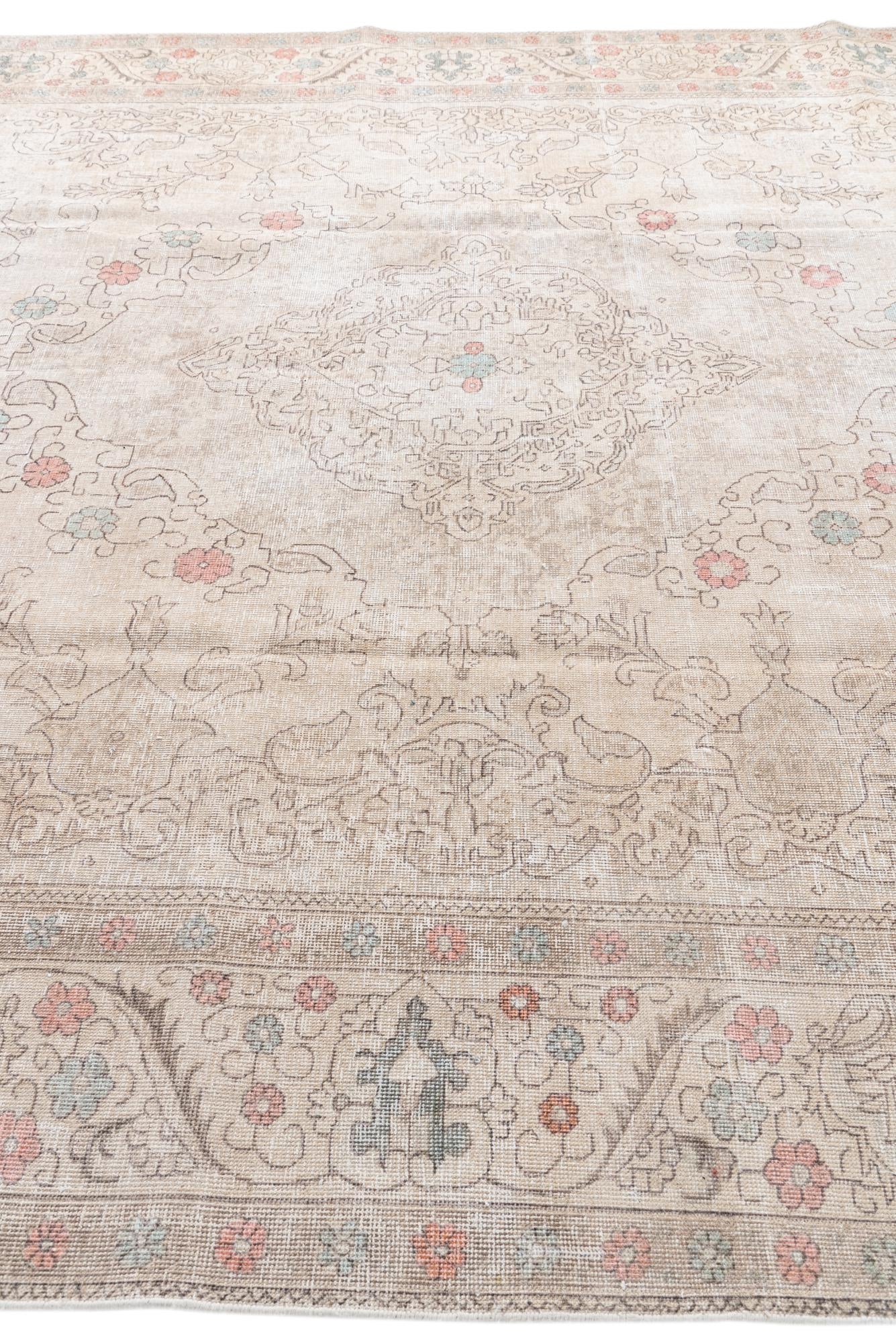 9' 8 x 12' 10 Hand Knotted Ultra Vintage Persian Wool Rug