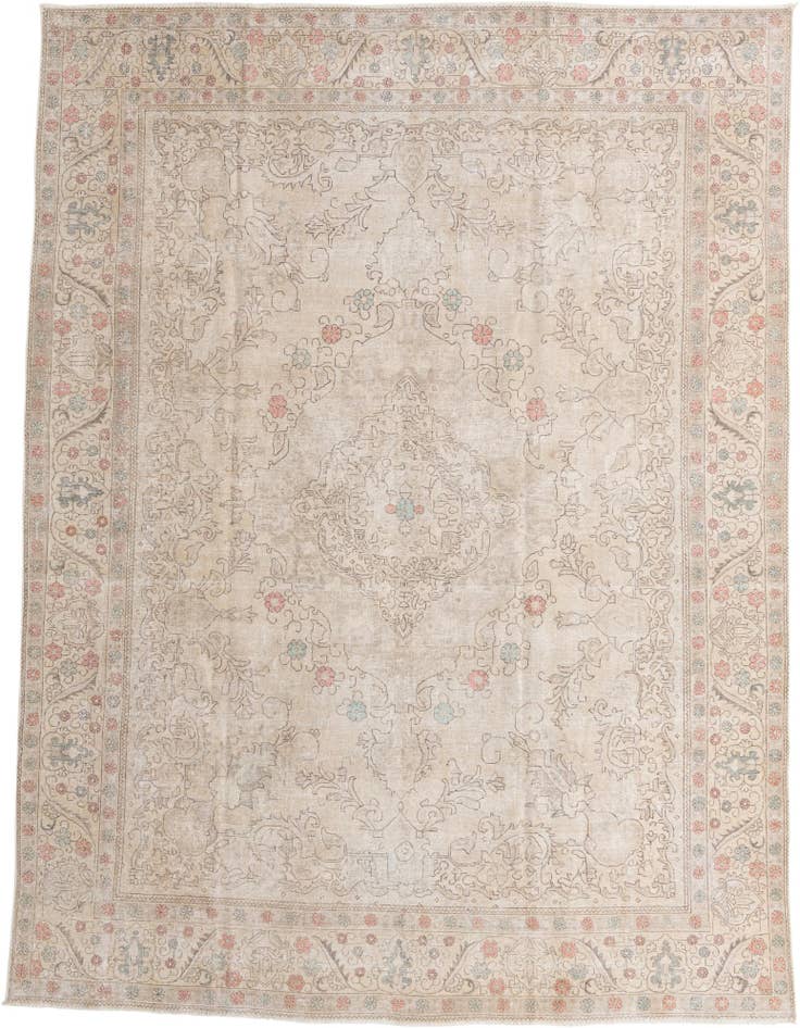Detail image of 9' 8 x 12' 10 Hand Knotted Ultra Vintage Persian Wool Rug