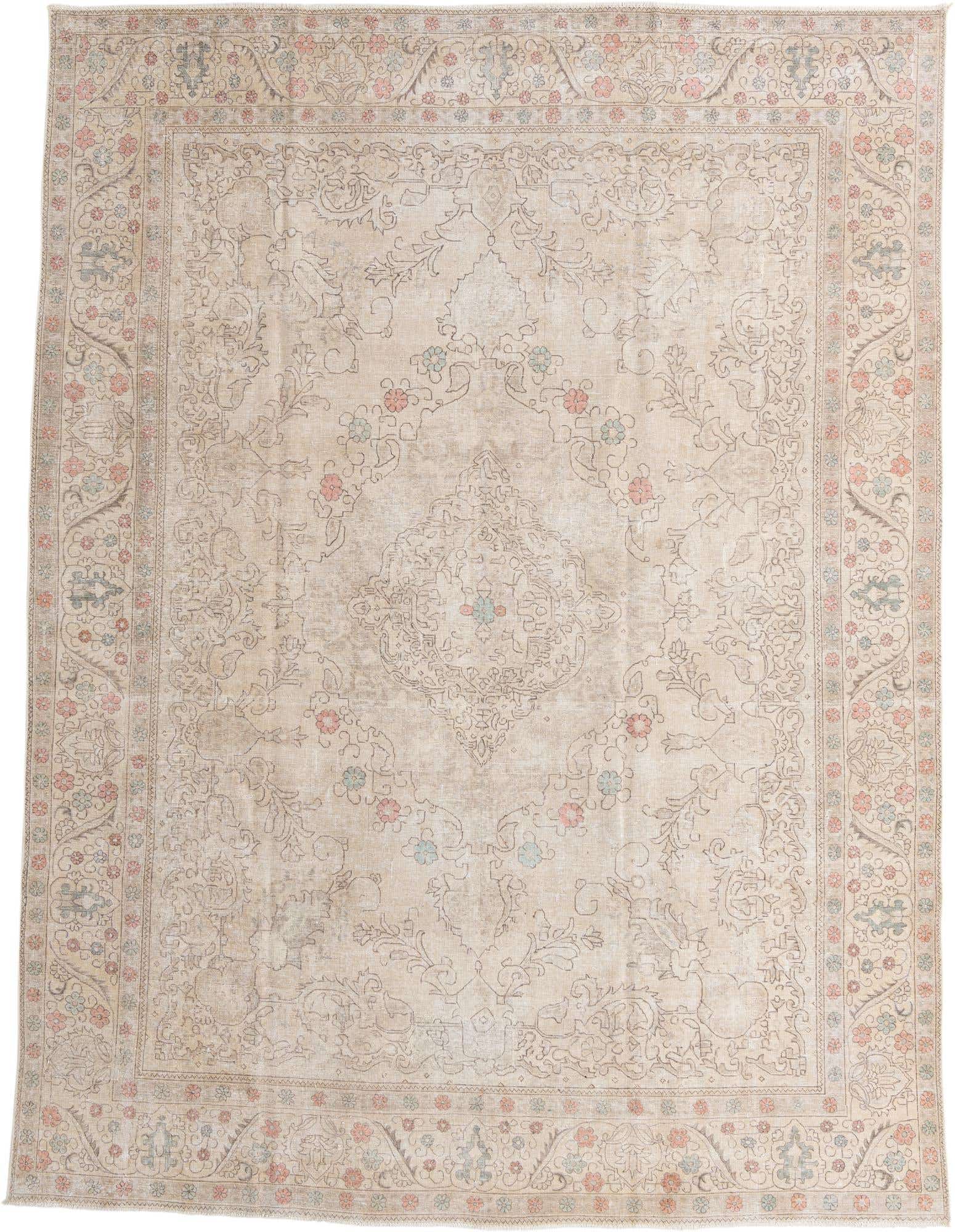 9' 8 x 12' 10 Hand Knotted Ultra Vintage Persian Wool Rug