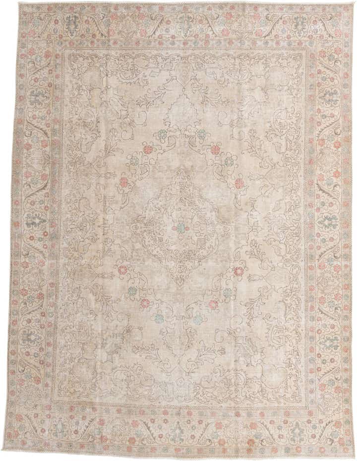 9' 8 x 12' 10 Hand Knotted Ultra Vintage Persian Wool Rug