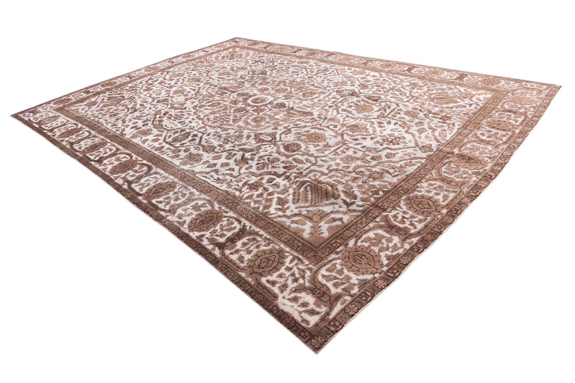 9' 4 x 12' 9 Hand Knotted Ultra Vintage Persian Wool Rug