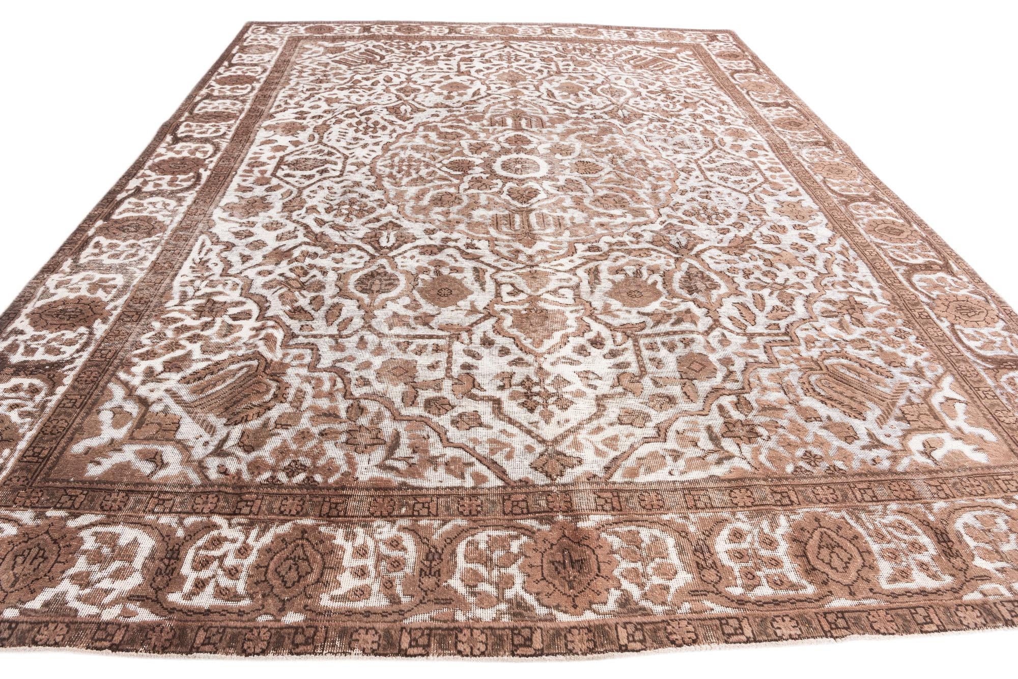 9' 4 x 12' 9 Hand Knotted Ultra Vintage Persian Wool Rug