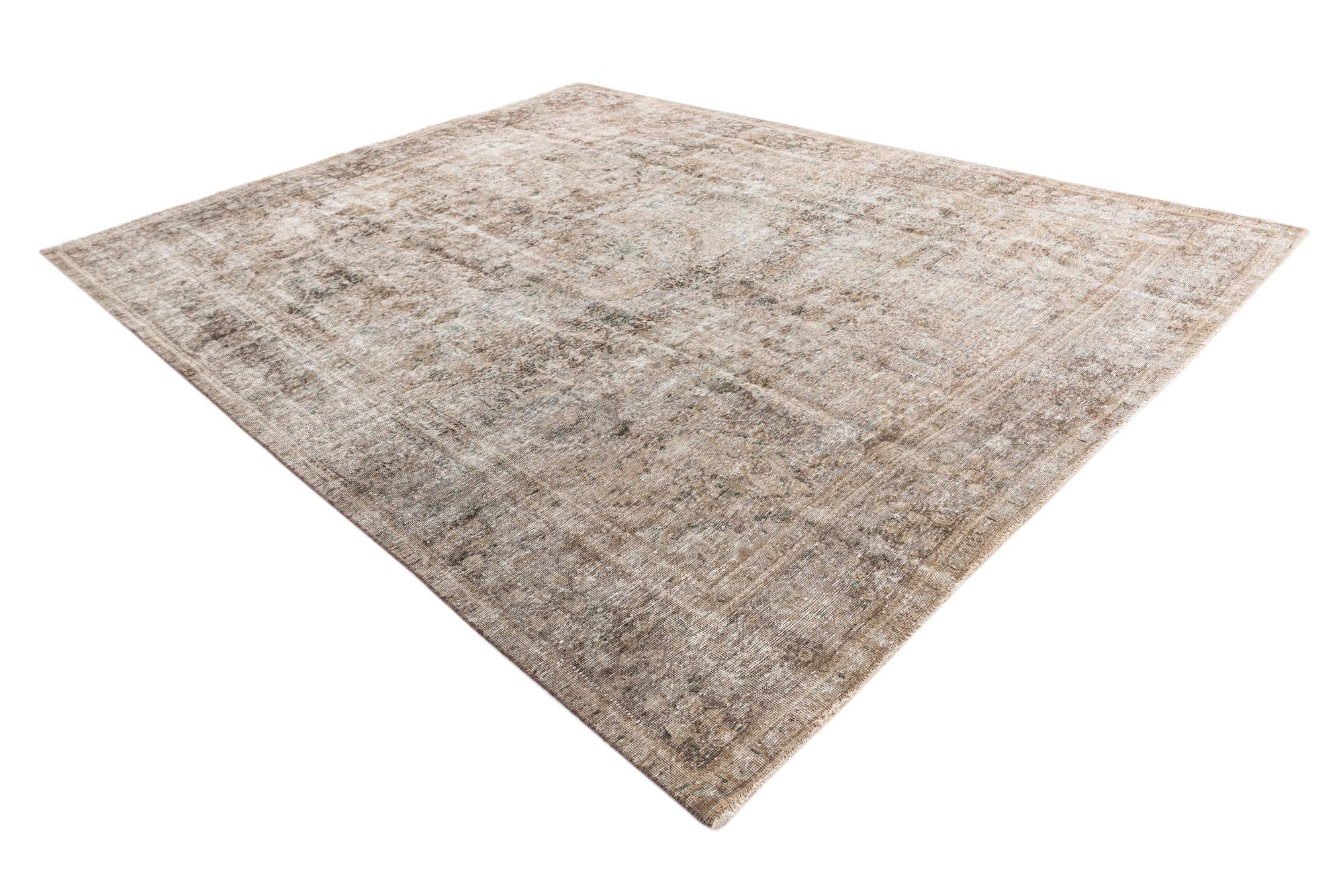 9' 8 x 12' 6 Hand Knotted Ultra Vintage Persian Wool Rug
