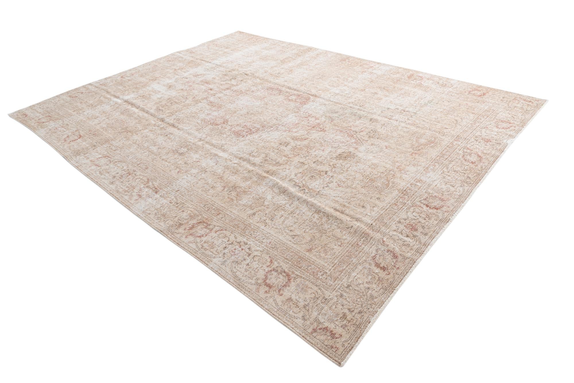 9' 5 x 12' 1 Hand Knotted Ultra Vintage Persian Wool Rug