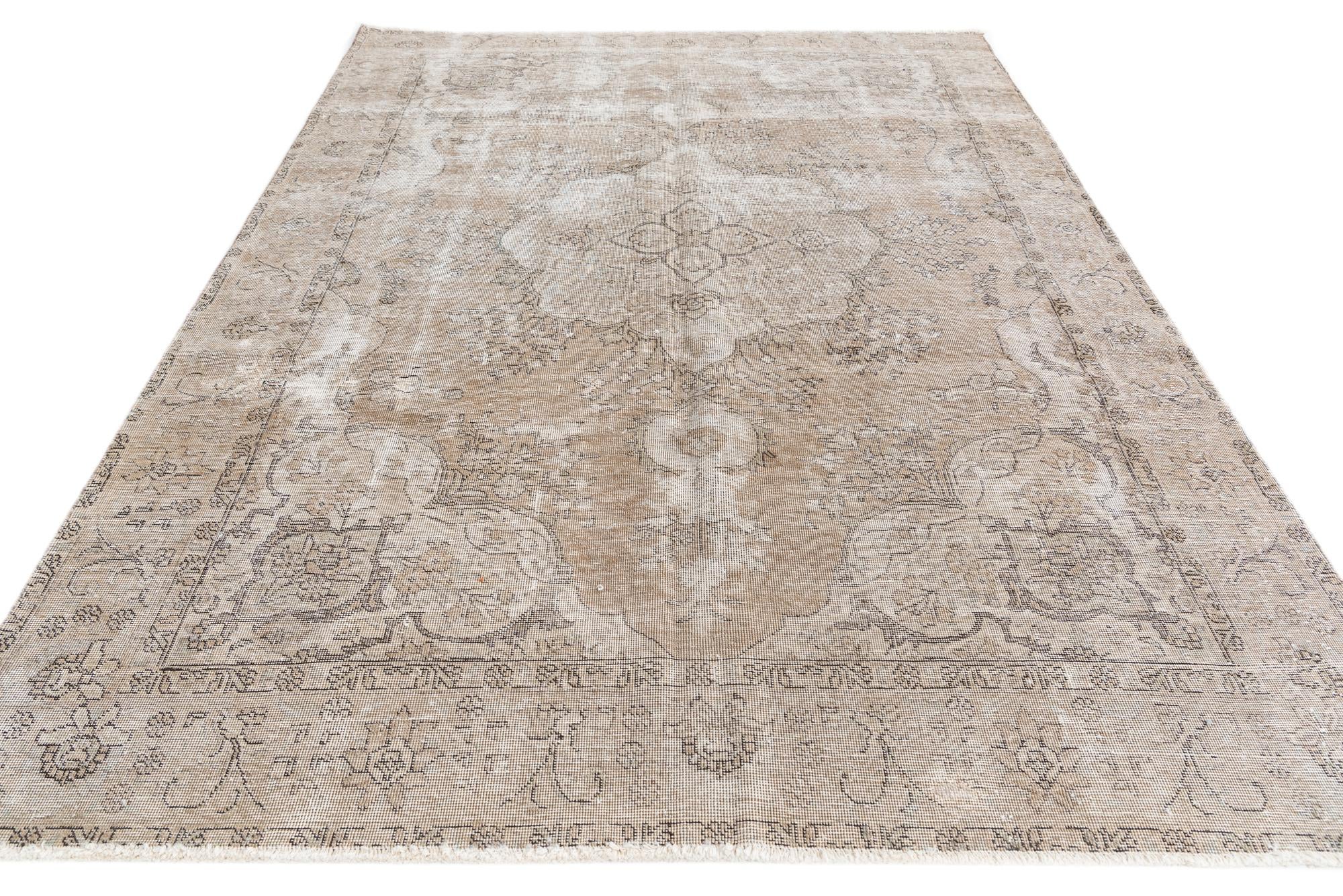 6' 8 x 9' 4 Hand Knotted Ultra Vintage Persian Wool Rug