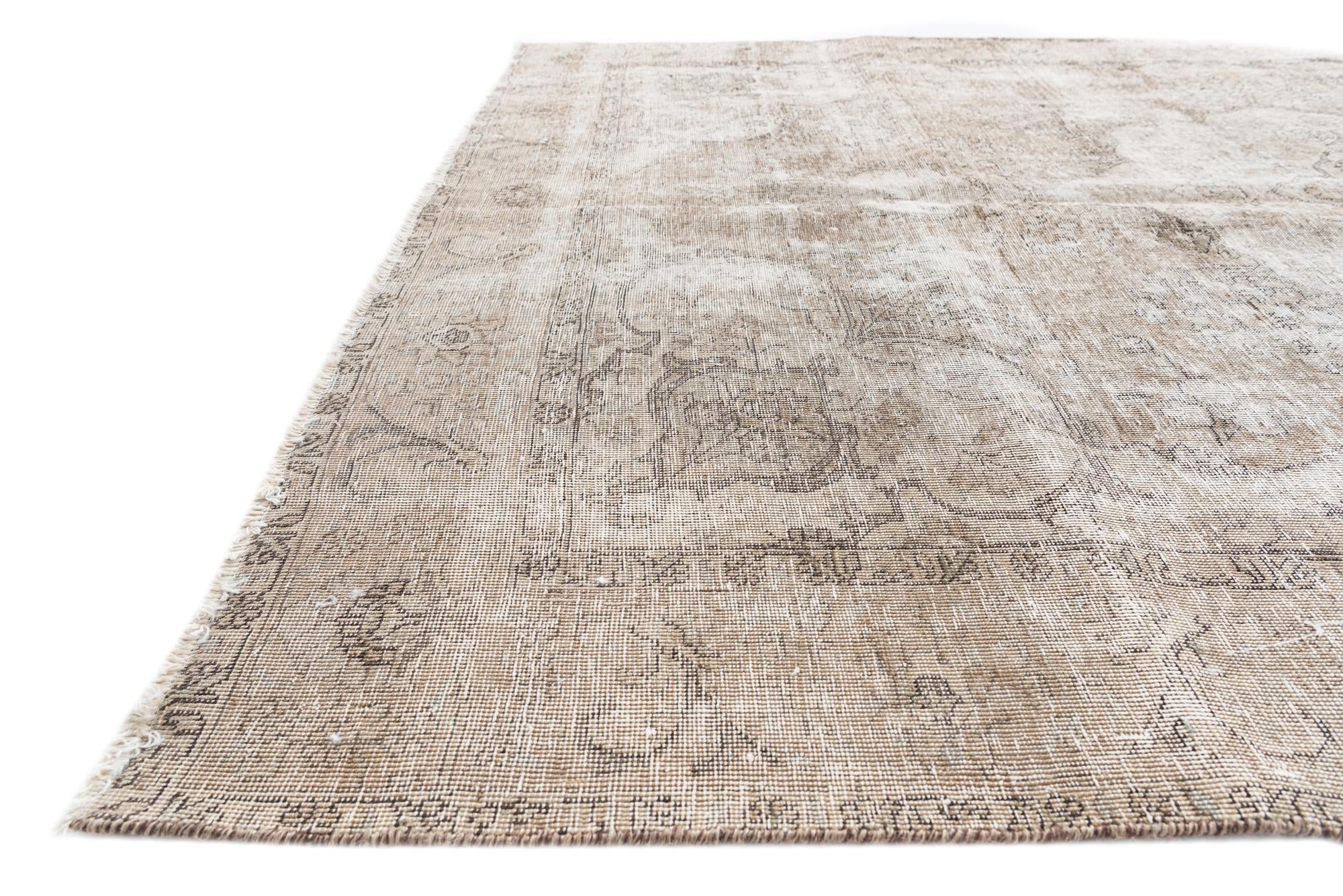6' 8 x 9' 4 Hand Knotted Ultra Vintage Persian Wool Rug