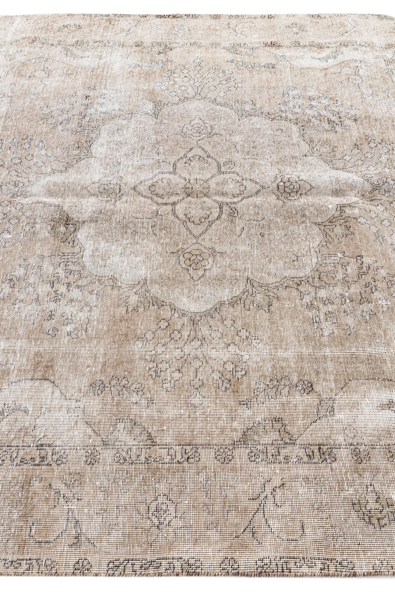 6' 8 x 9' 4 Hand Knotted Ultra Vintage Persian Wool Rug