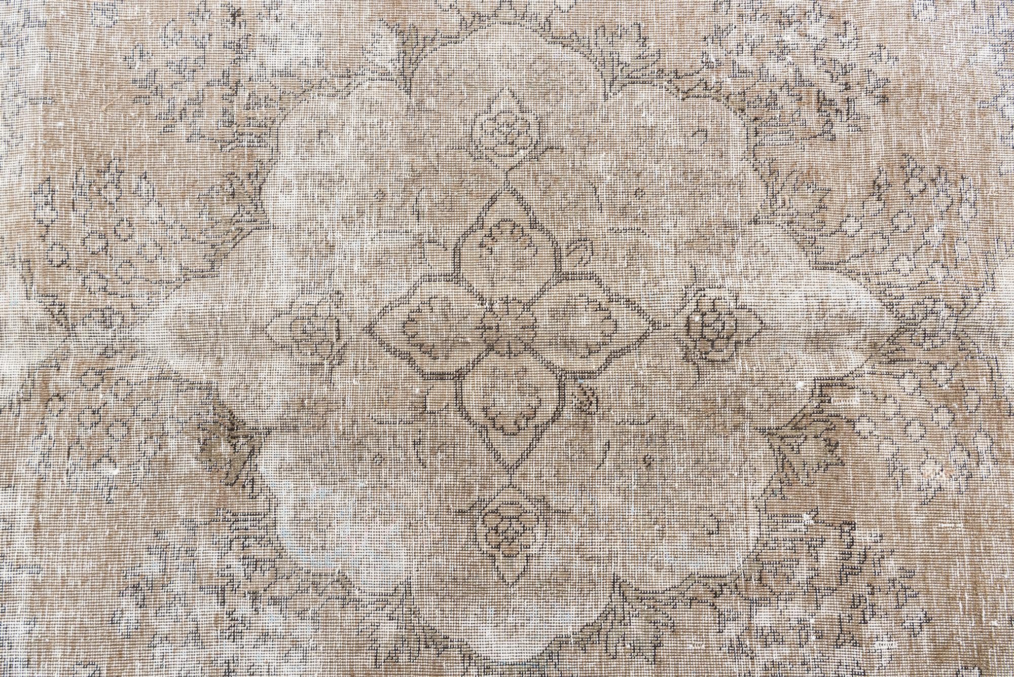 6' 8 x 9' 4 Hand Knotted Ultra Vintage Persian Wool Rug