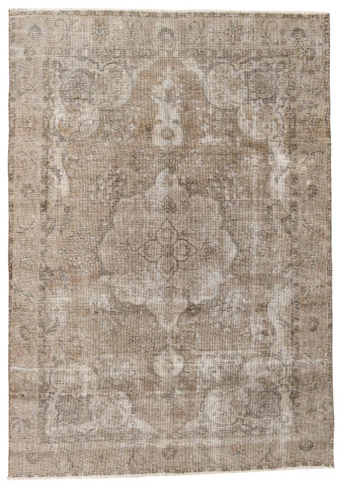 Detail image of 6' 8 x 9' 4 Hand Knotted Ultra Vintage Persian Wool Rug