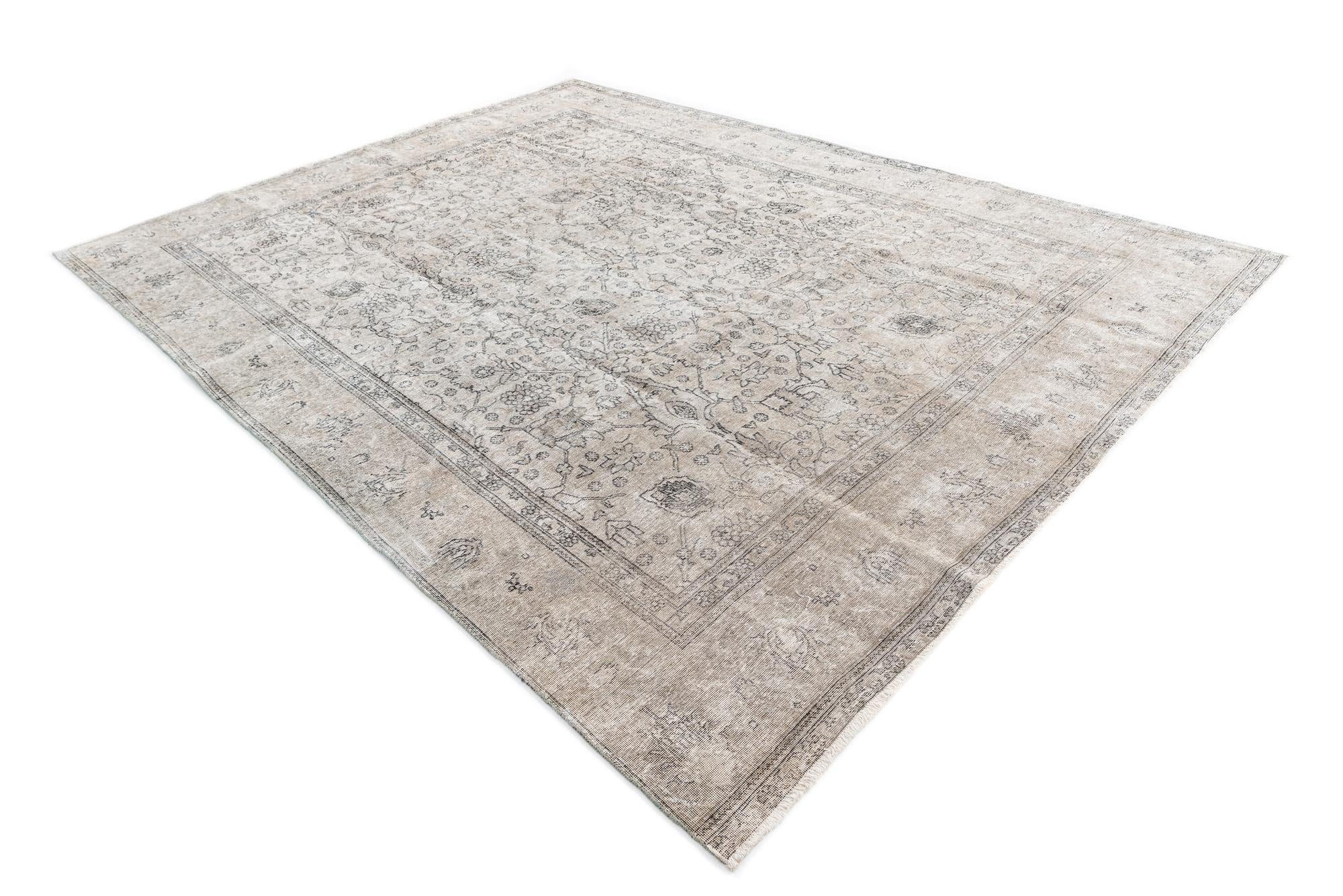 9' 3 x 12' 4 Hand Knotted Ultra Vintage Persian Wool Rug