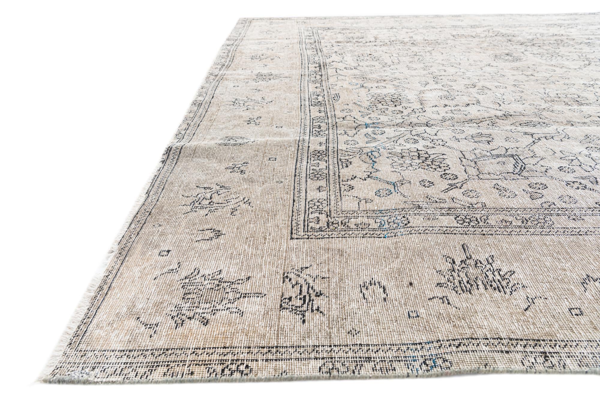 9' 3 x 12' 4 Hand Knotted Ultra Vintage Persian Wool Rug