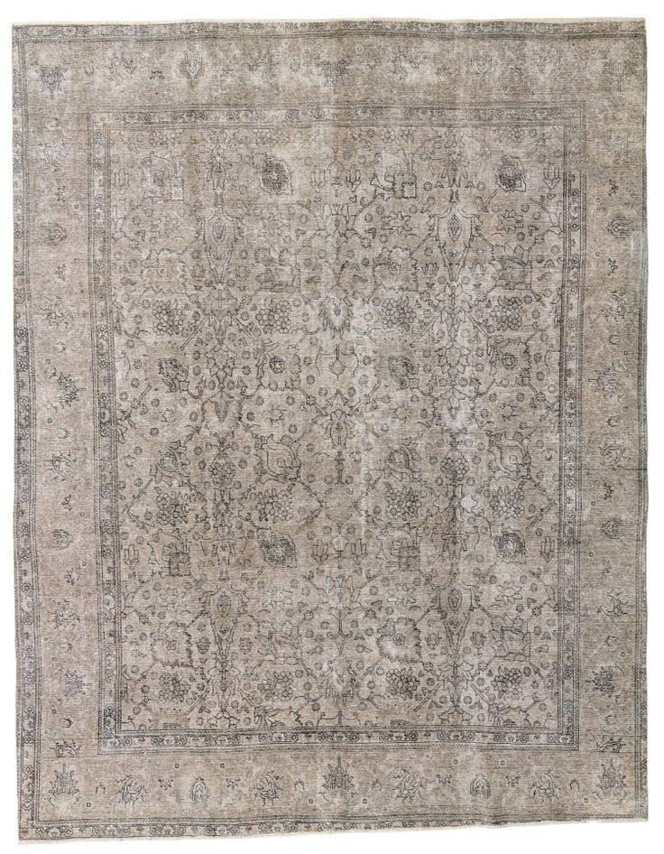 Detail image of 9' 3 x 12' 4 Hand Knotted Ultra Vintage Persian Wool Rug