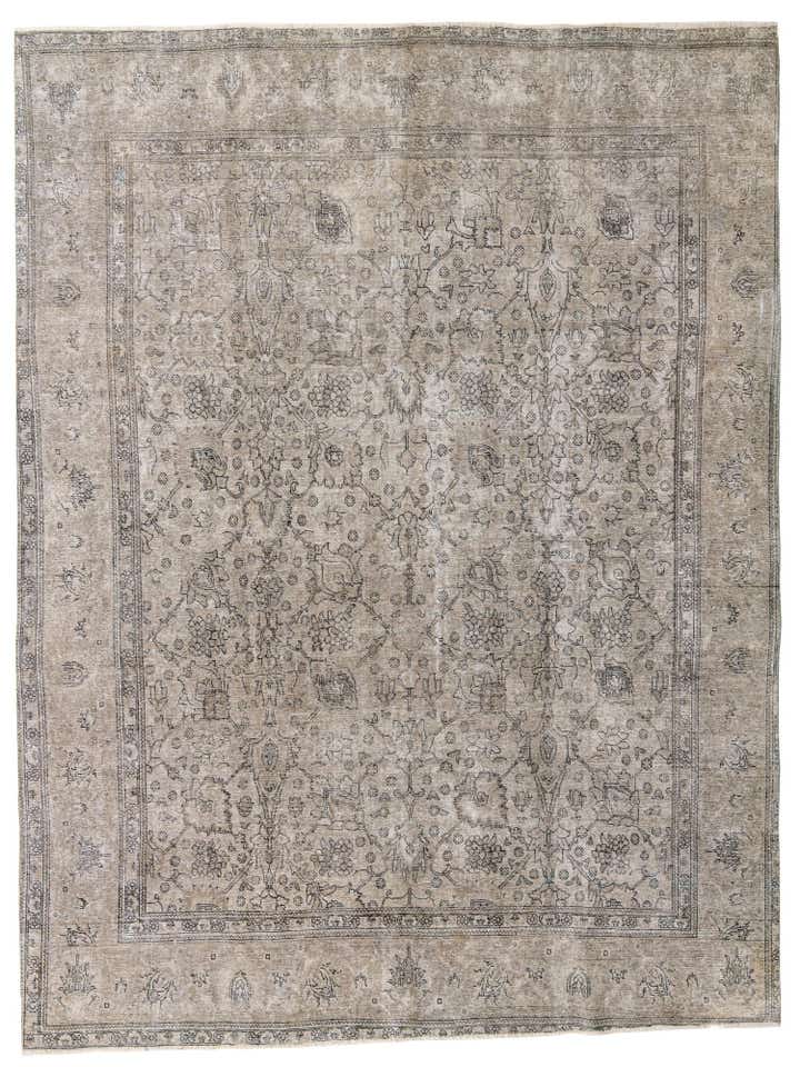 9' 3 x 12' 4 Hand Knotted Ultra Vintage Persian Wool Rug